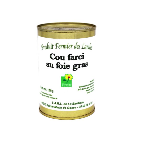 Conserve de cou farci au foie gras de la ferme de Labarthote